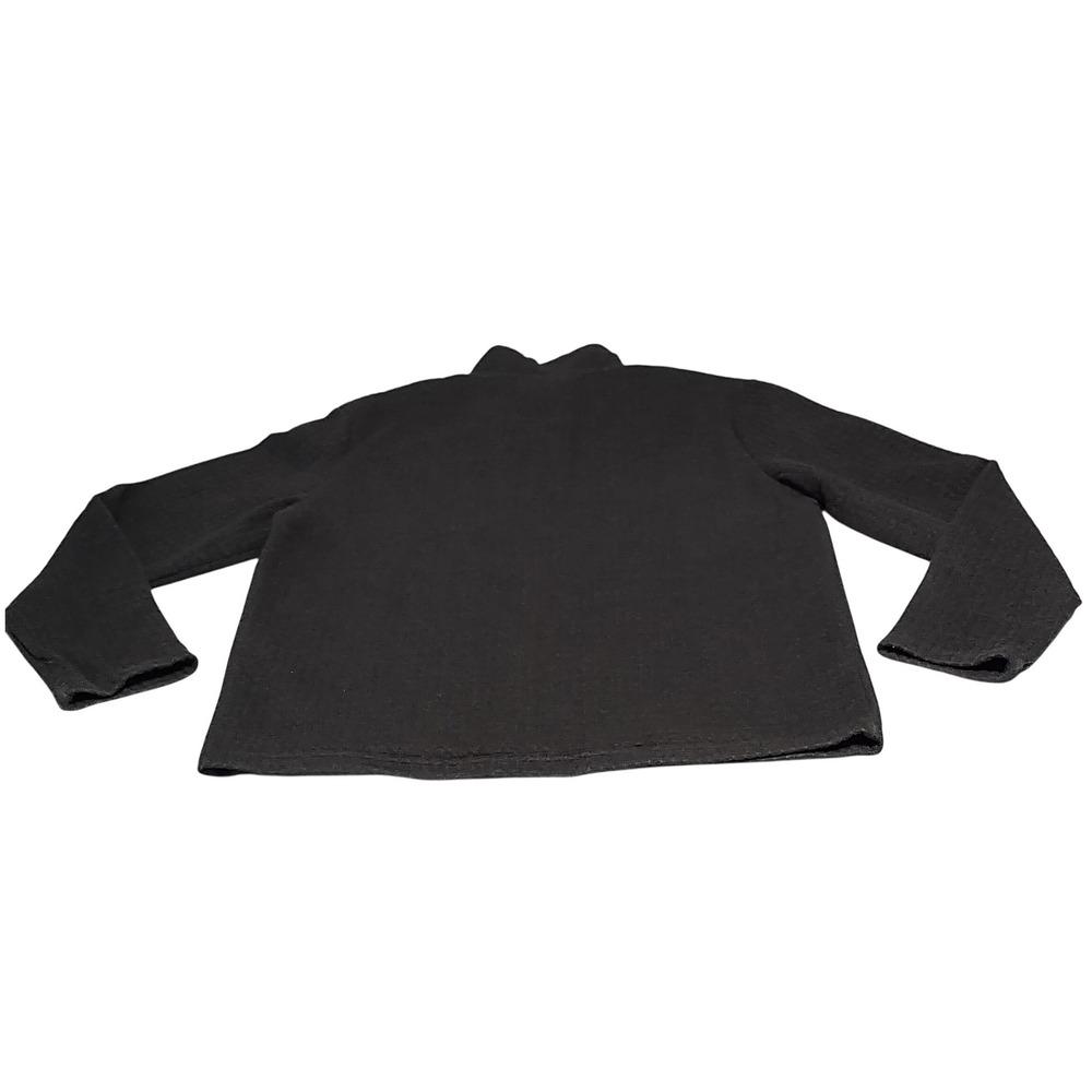 Perry Ellis Lined Sweater Mens Large Quarter Zip Charcoal Gray Knit Pullover